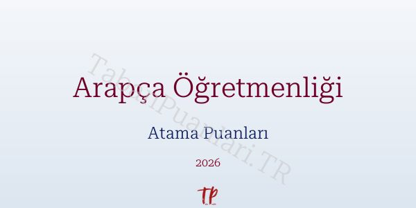Arapça Öğretmen Atama Puanları 2026