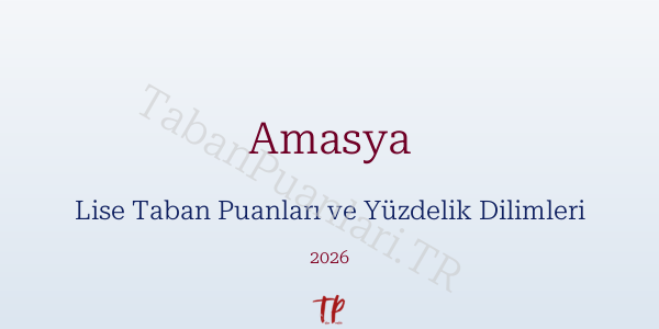 Amasya Lise Taban Puanları ve Yüzdelik Dilimleri 2026