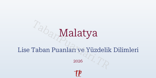 Malatya Lise Taban Puanları ve Yüzdelik Dilimleri 2026